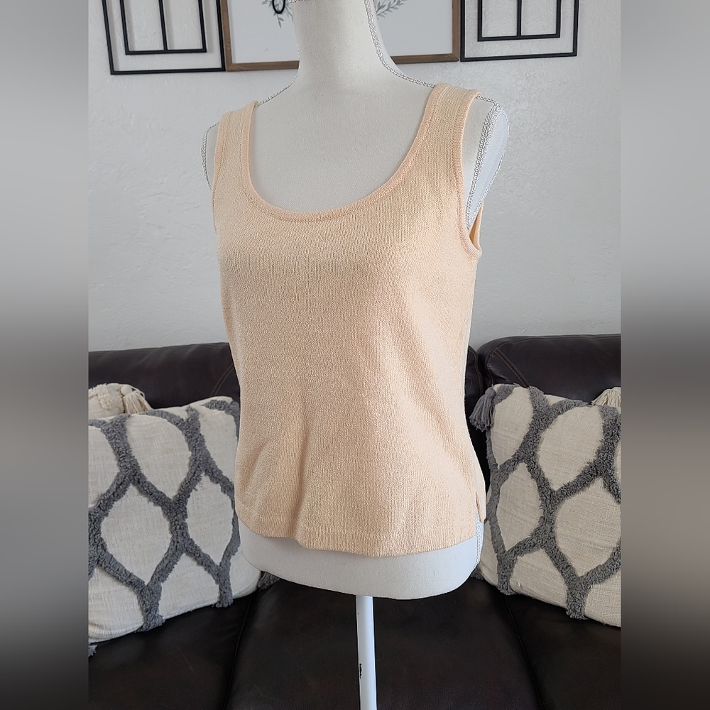 St. John Peach Knit Tank Top - Picture 4 of 8